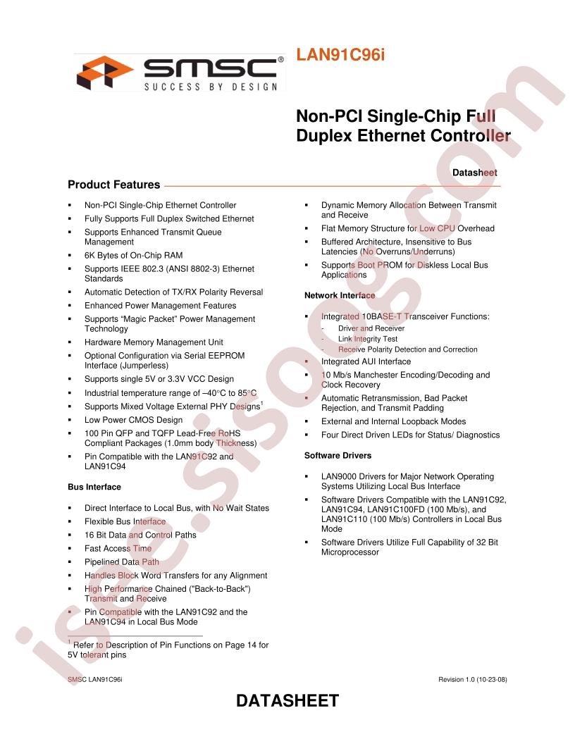 LAN91C96i Datasheet