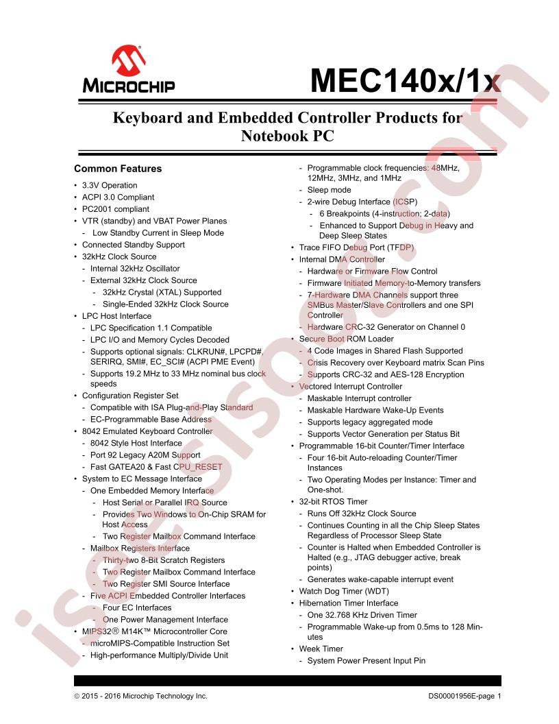 MEC140x,41x Datasheet