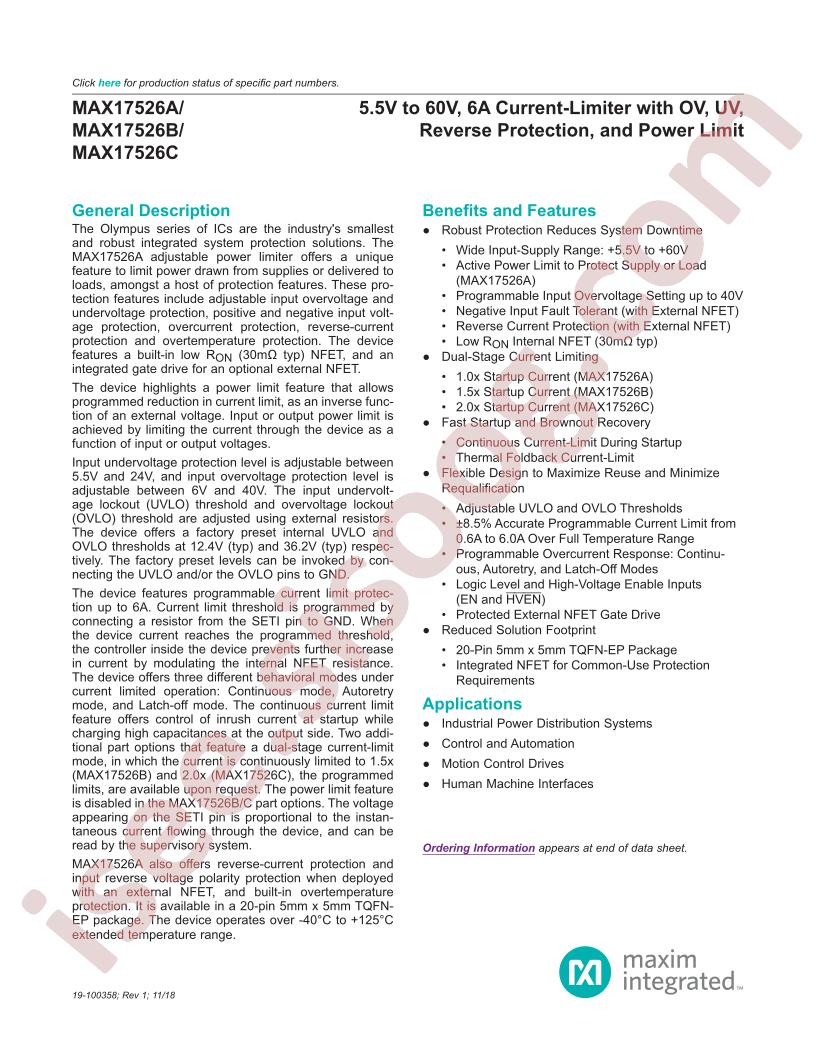 MAX17526A,B,C Datasheet