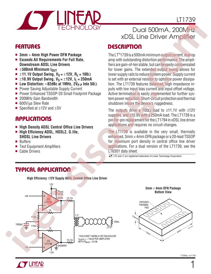 LT1739 Datasheet