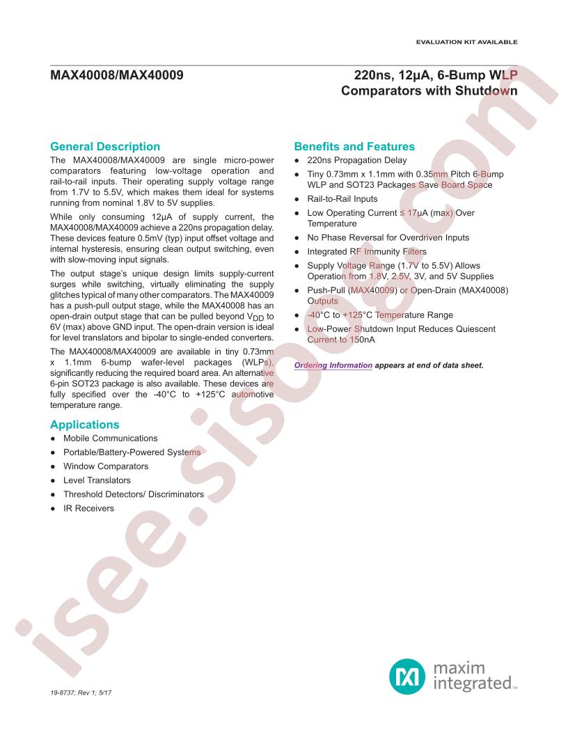 MAX40008,09 Datasheet