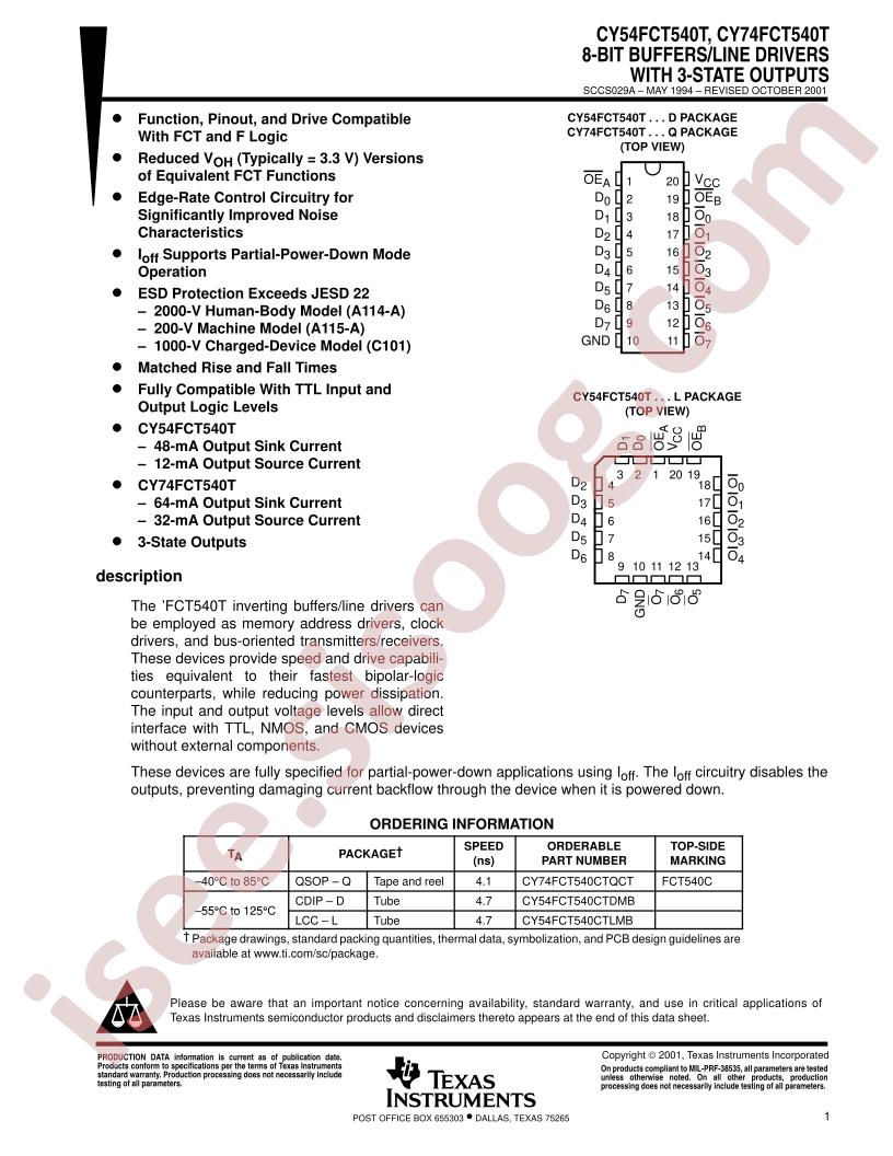 CY54,74FCT540T