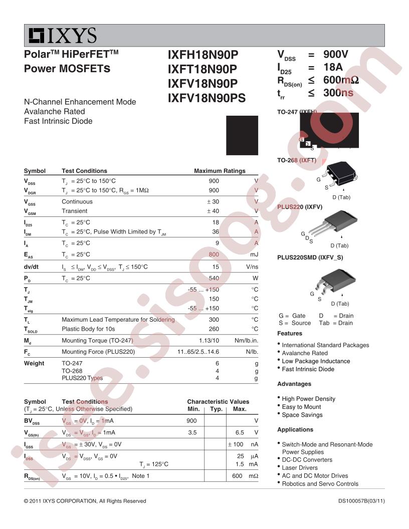 IXF(H,T,V)18N90P/PS