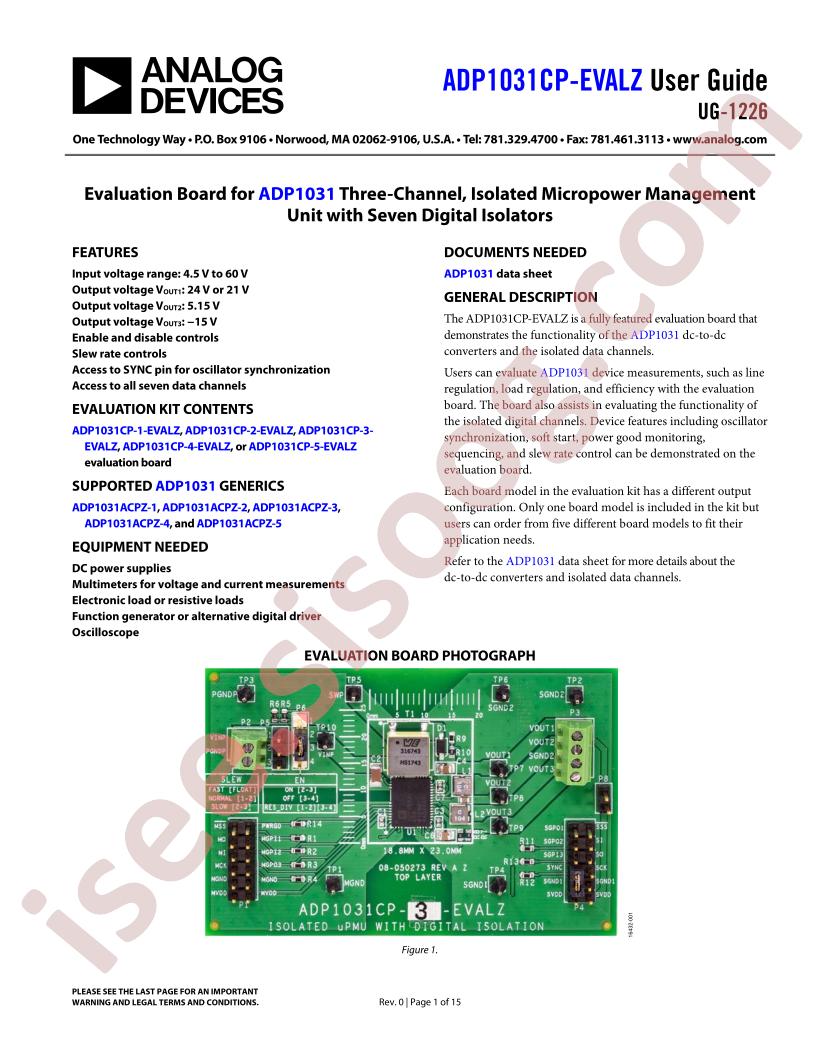 ADP1031CP-EVALZ Guide