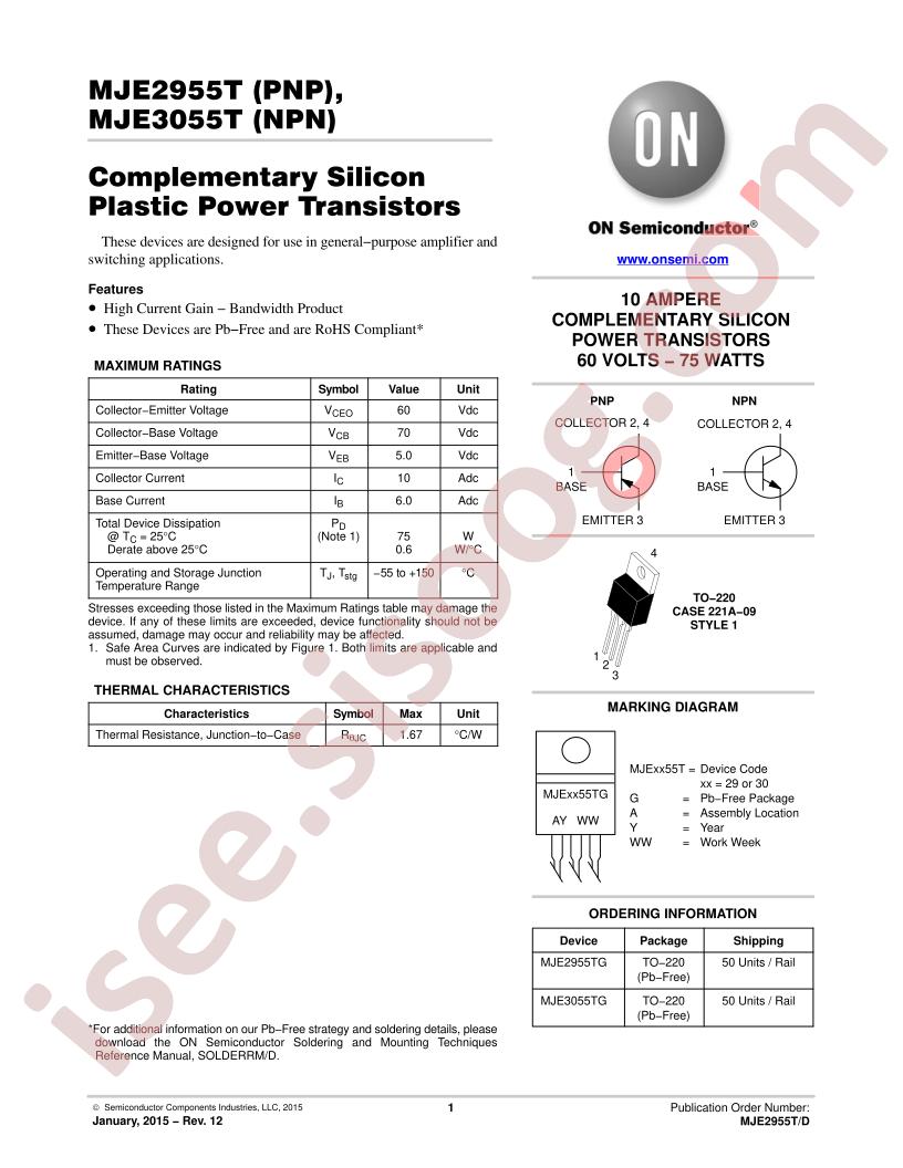 MJE2955T, 3055T