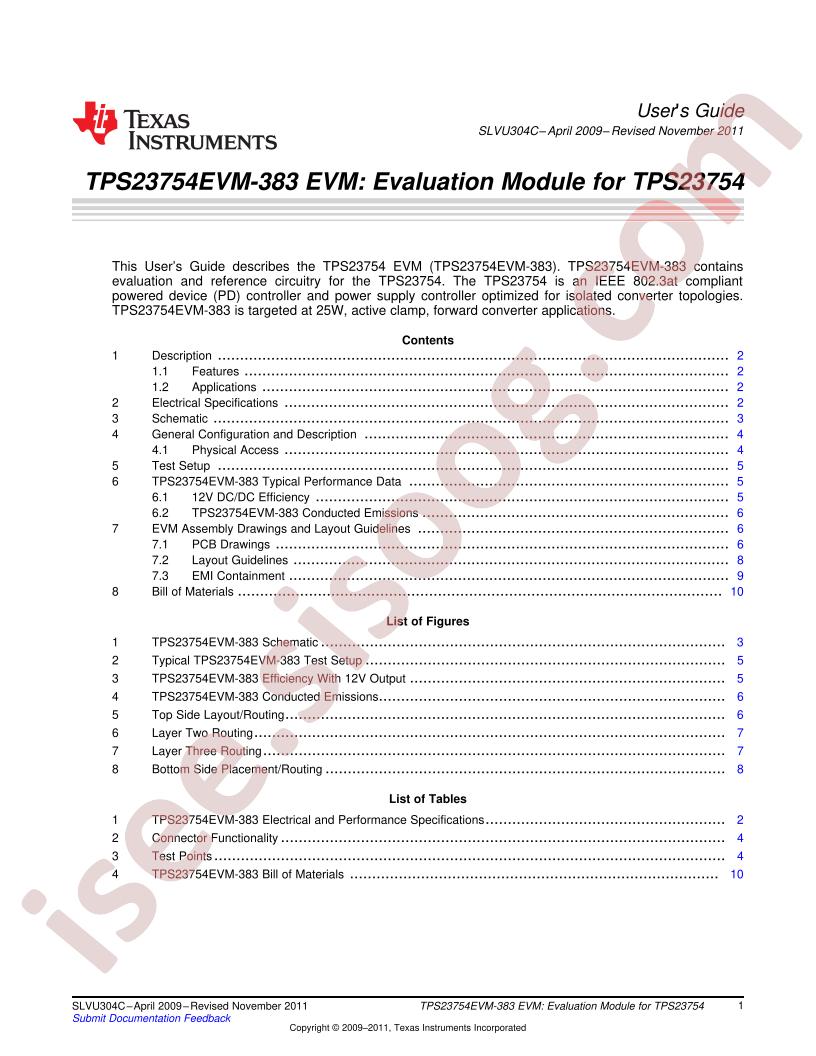 TPS23754EVM-383 User Guide