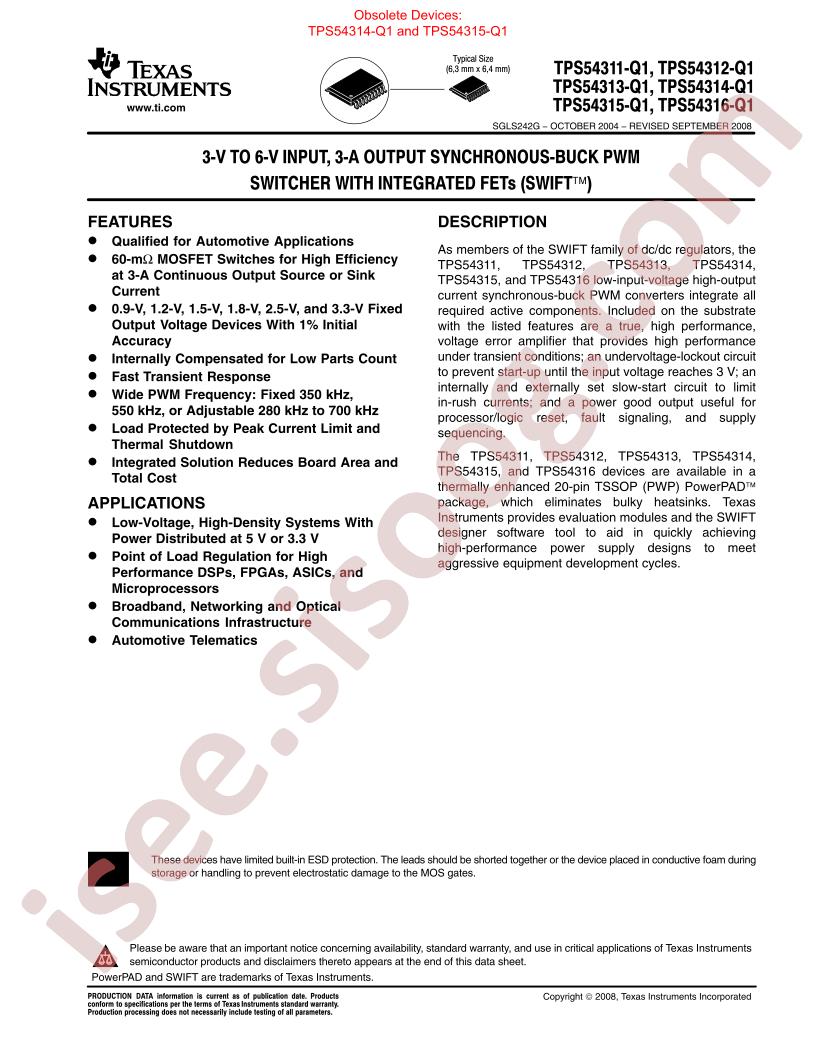 TPS54311-Q1 - TPS54316-Q1