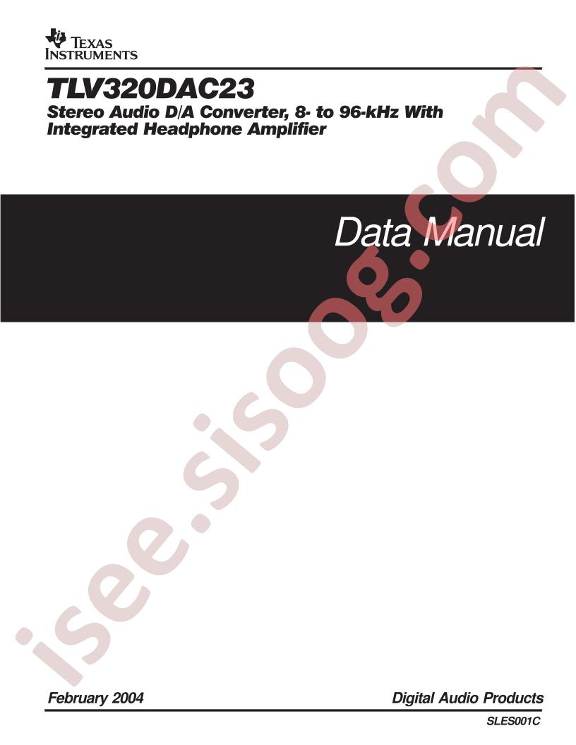 TLV320DAC23 Data Manual