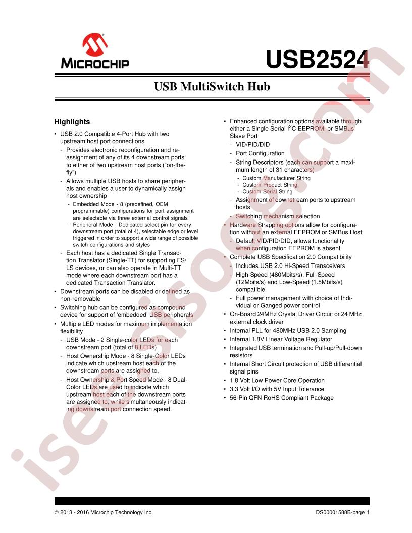 USB2524 Datasheet