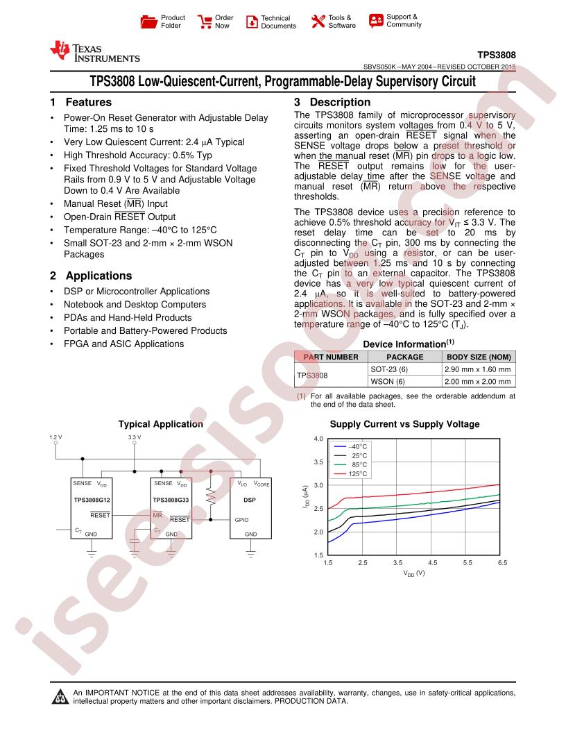 TPS3808 Datasheet