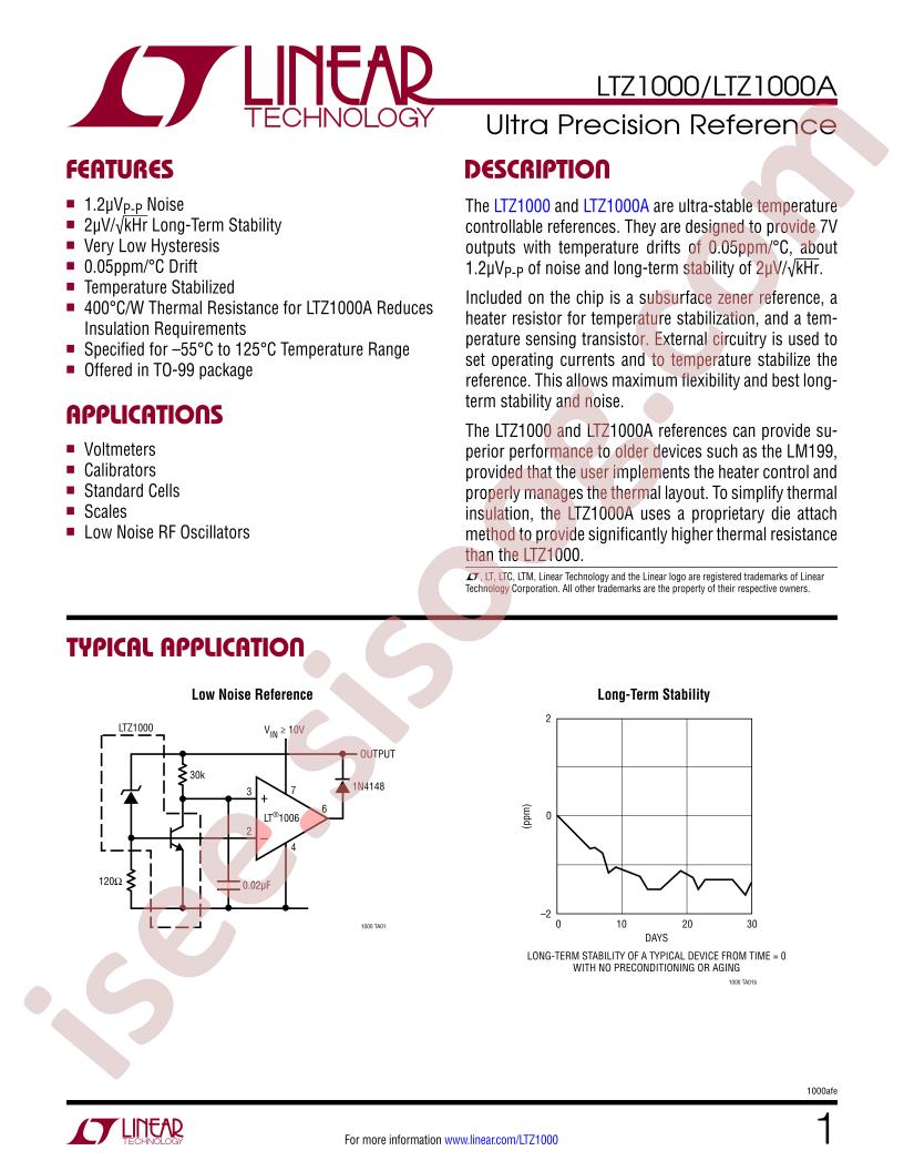 LTZ1000(A) Datasheet