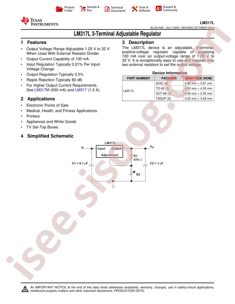 LM317L Datasheet