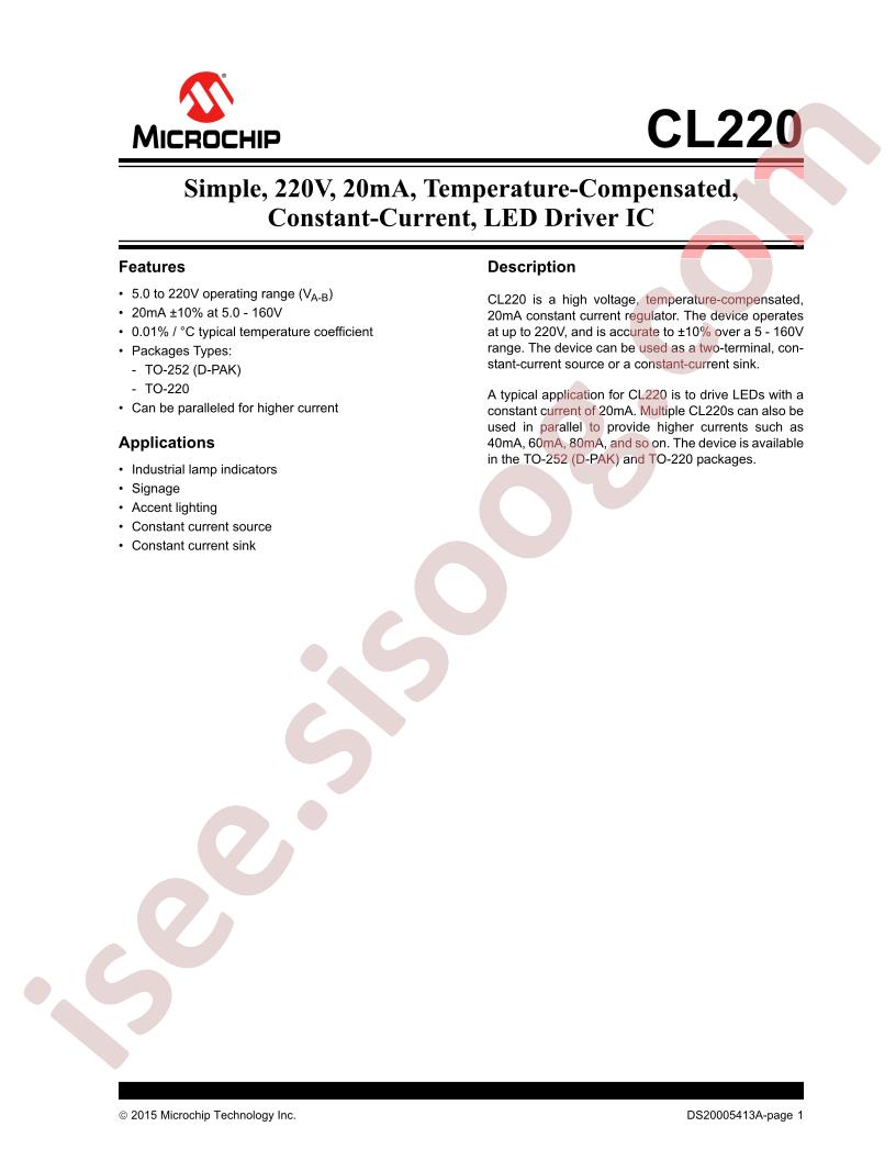 CL220 Datasheet