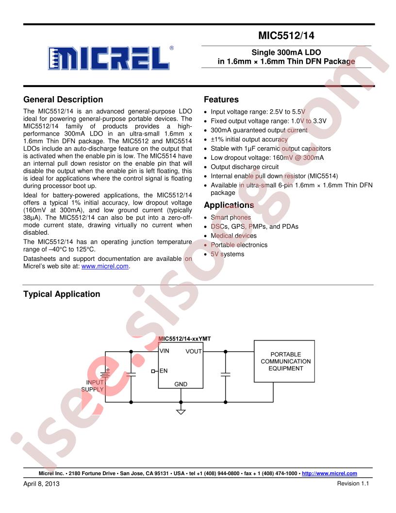 MIC5512,14 Datasheet