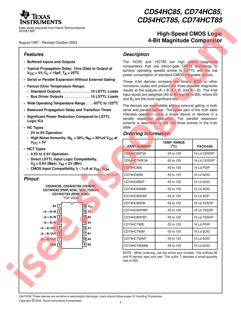 CD54,74HC(T)85