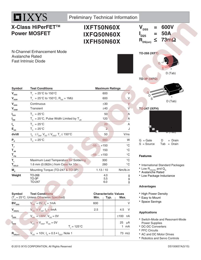 IXF(H,Q,T)50N60X