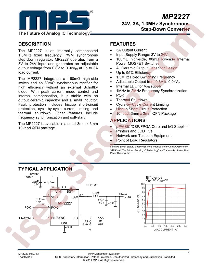 MP2227 Datasheet