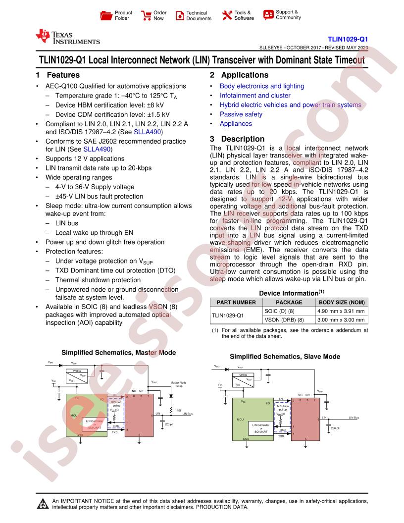 TLIN1029-Q1 Datasheet
