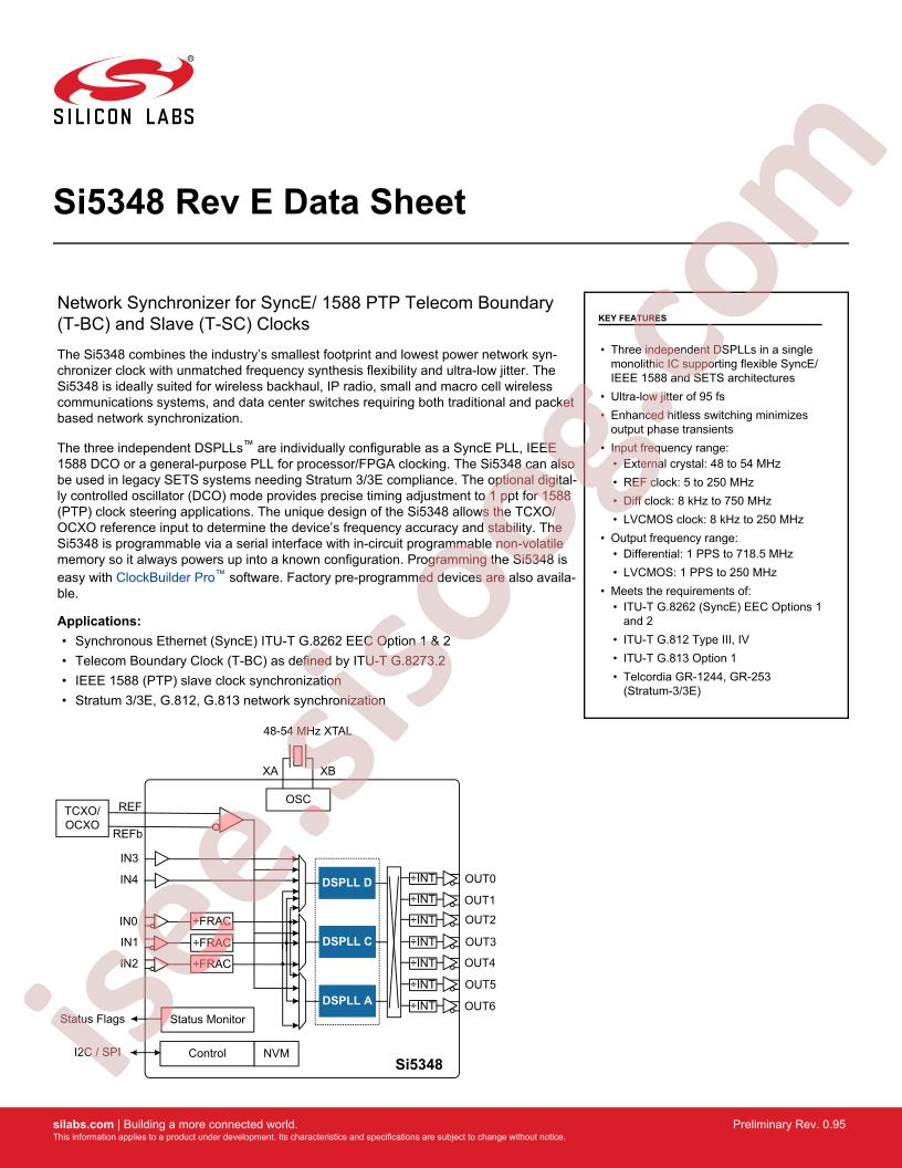 Si5348x-E Datasheet