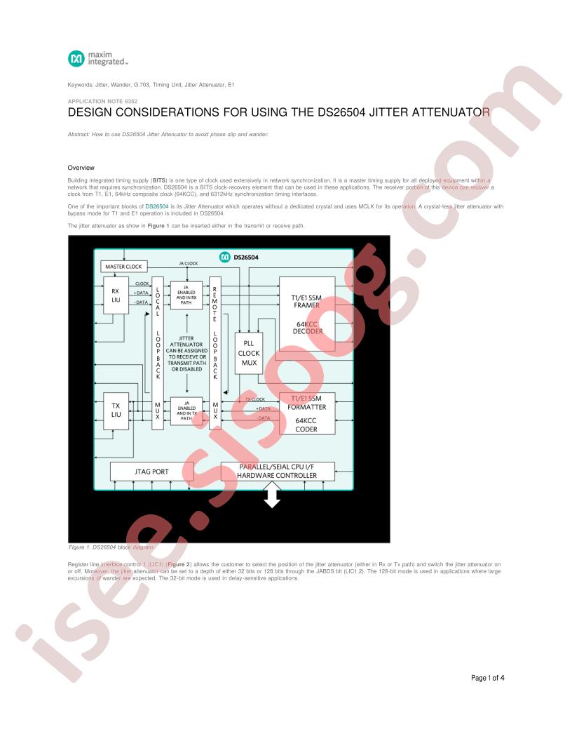 DS26504, Design Considerations Appl Note