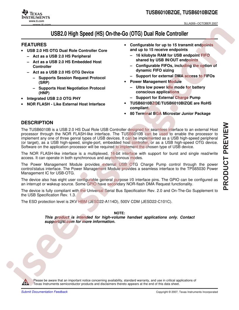 TUSB6010B(I)ZQE