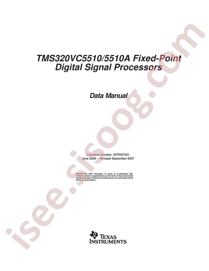 TMS320VC5510(A) Data Manual