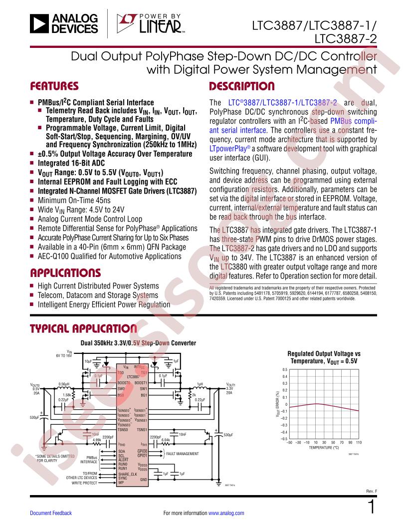 LTC3887, LTC3887-1 Datasheet