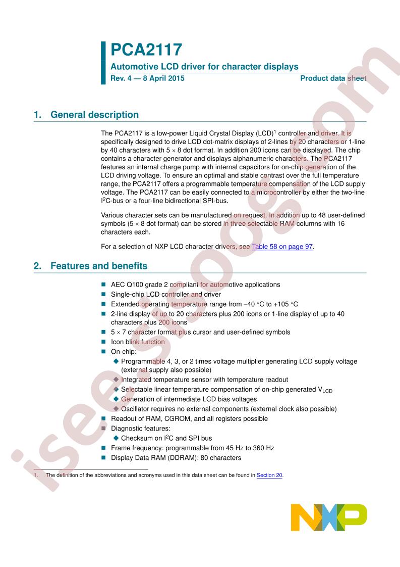 PCA2117 Datasheet