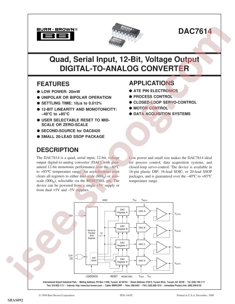 DAC7614 Datasheet