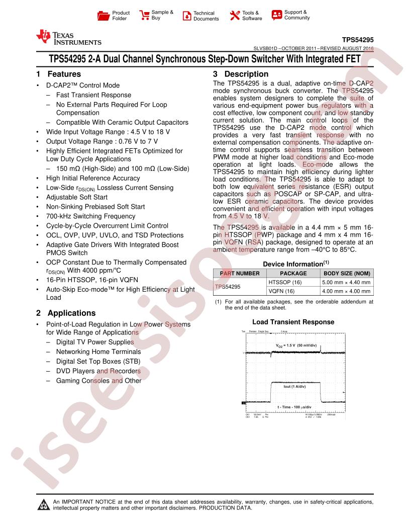 TPS54295 Datasheet