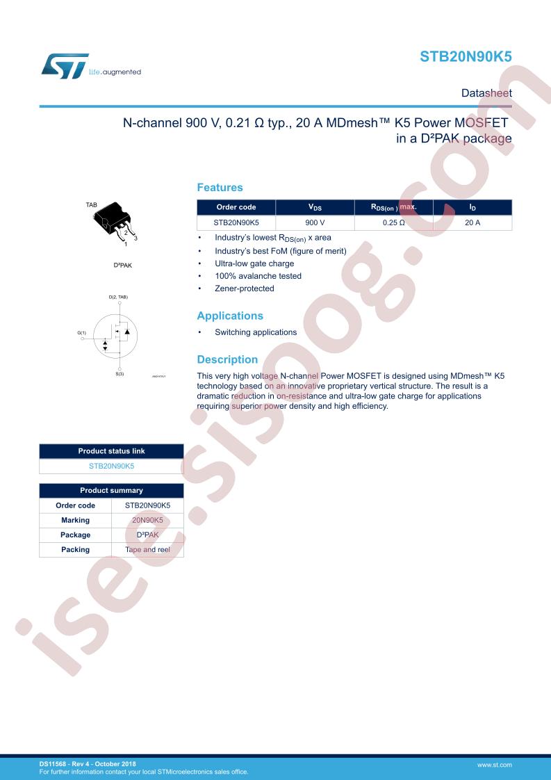STB20N90K5
