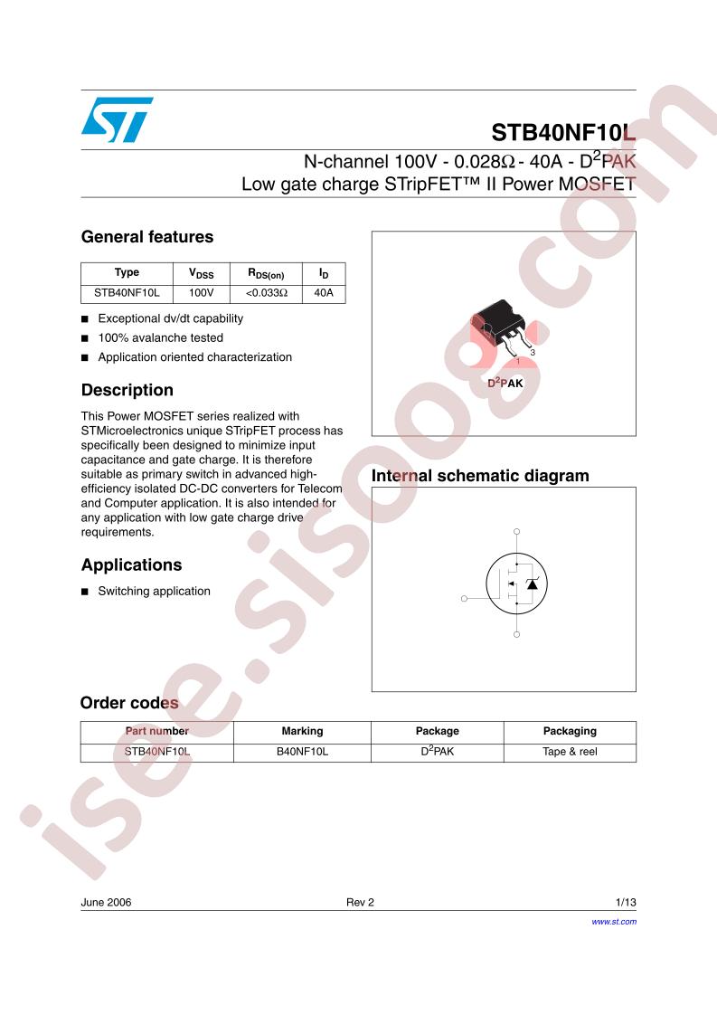 STB40NF10L