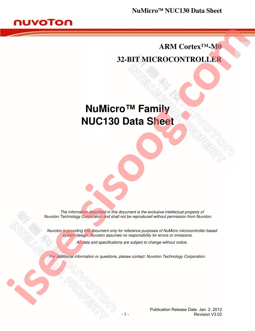 NUC130 Datasheet