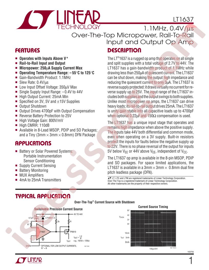 LT1637 Datasheet