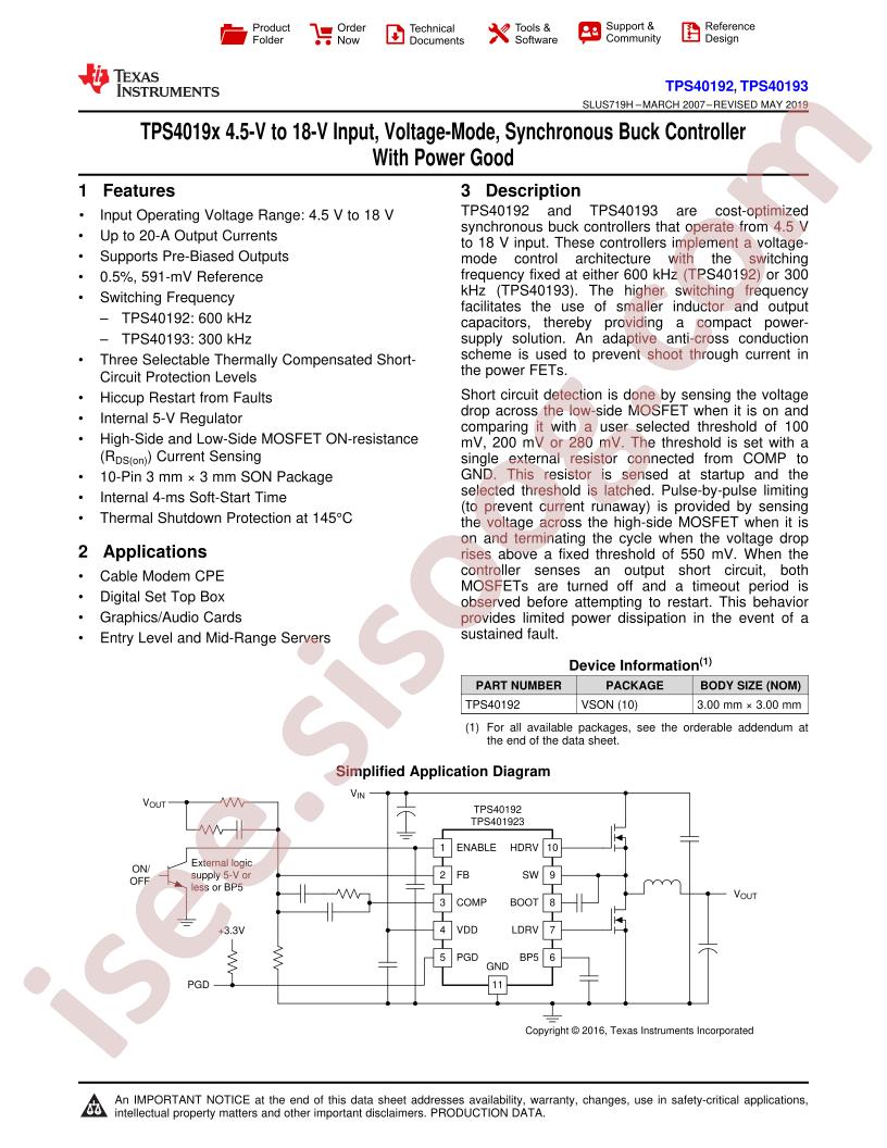 TPS40192, TPS40193