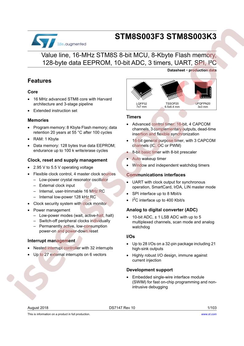 STM8S003K3/F3