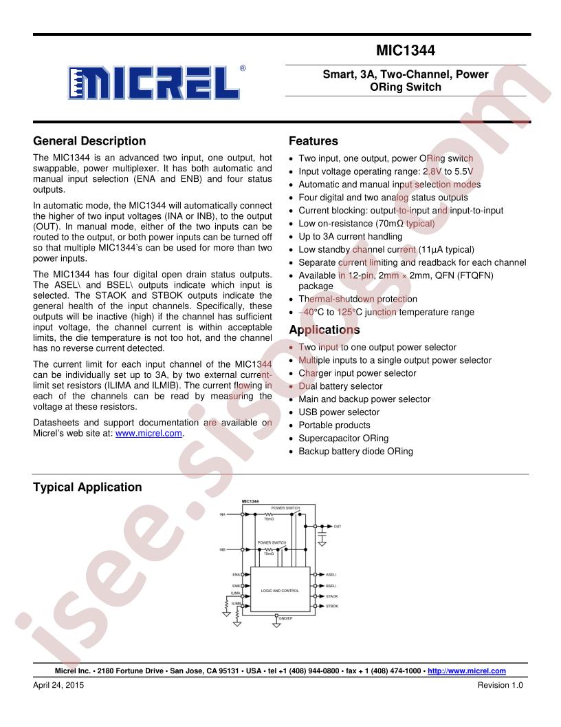 MIC1344 Datasheet