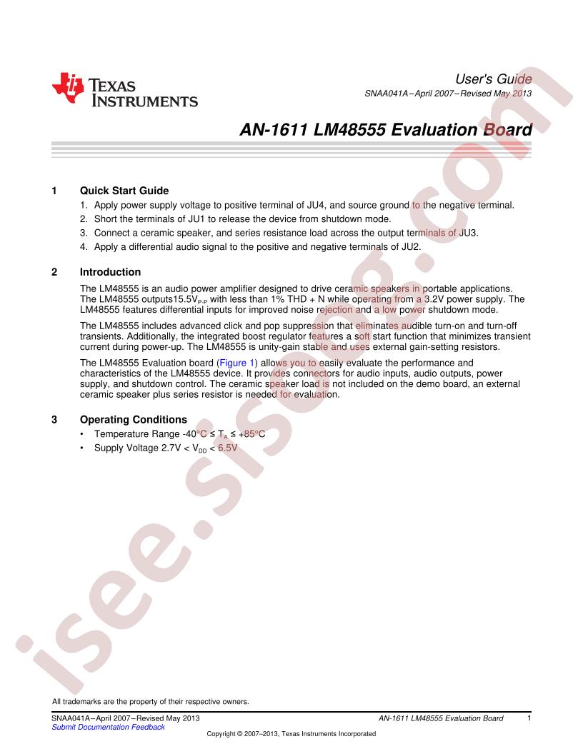 LM48555 Eval Brd Guide