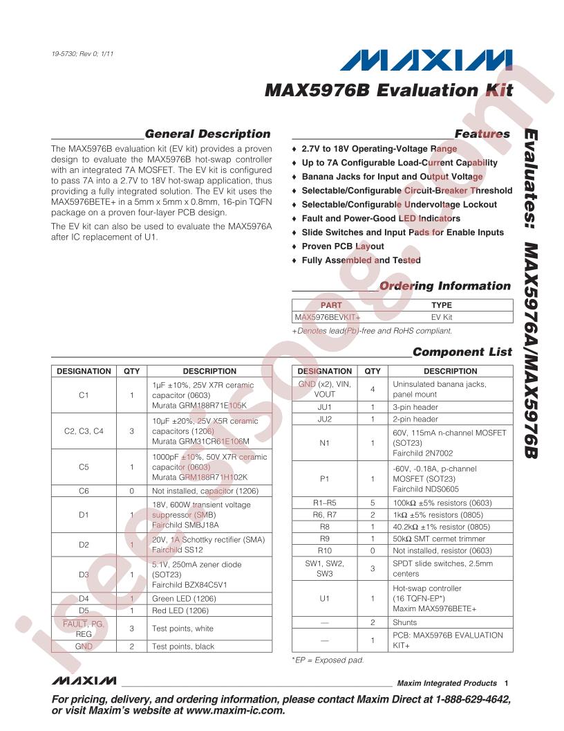 MAX5976B Eval Kit