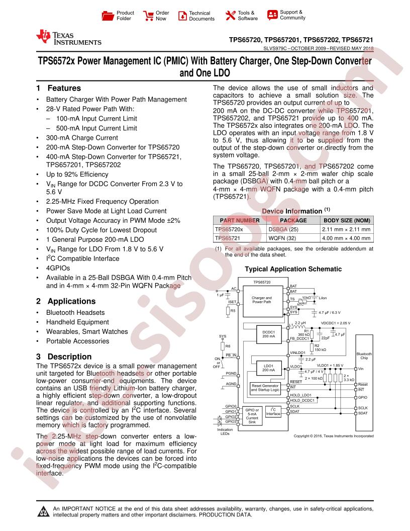 TPS6572x, TPS65720x Datasheet