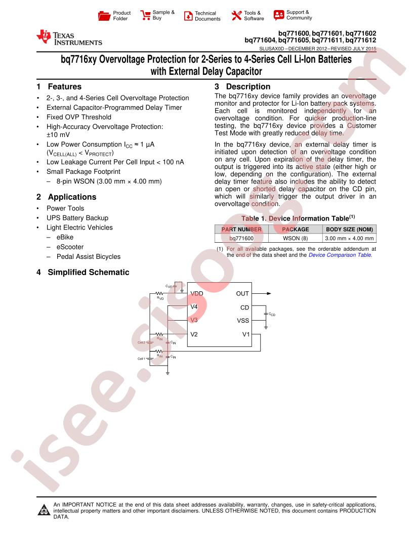 BQ7716xx Datasheet
