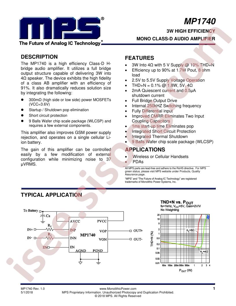 MP1740 Datasheet
