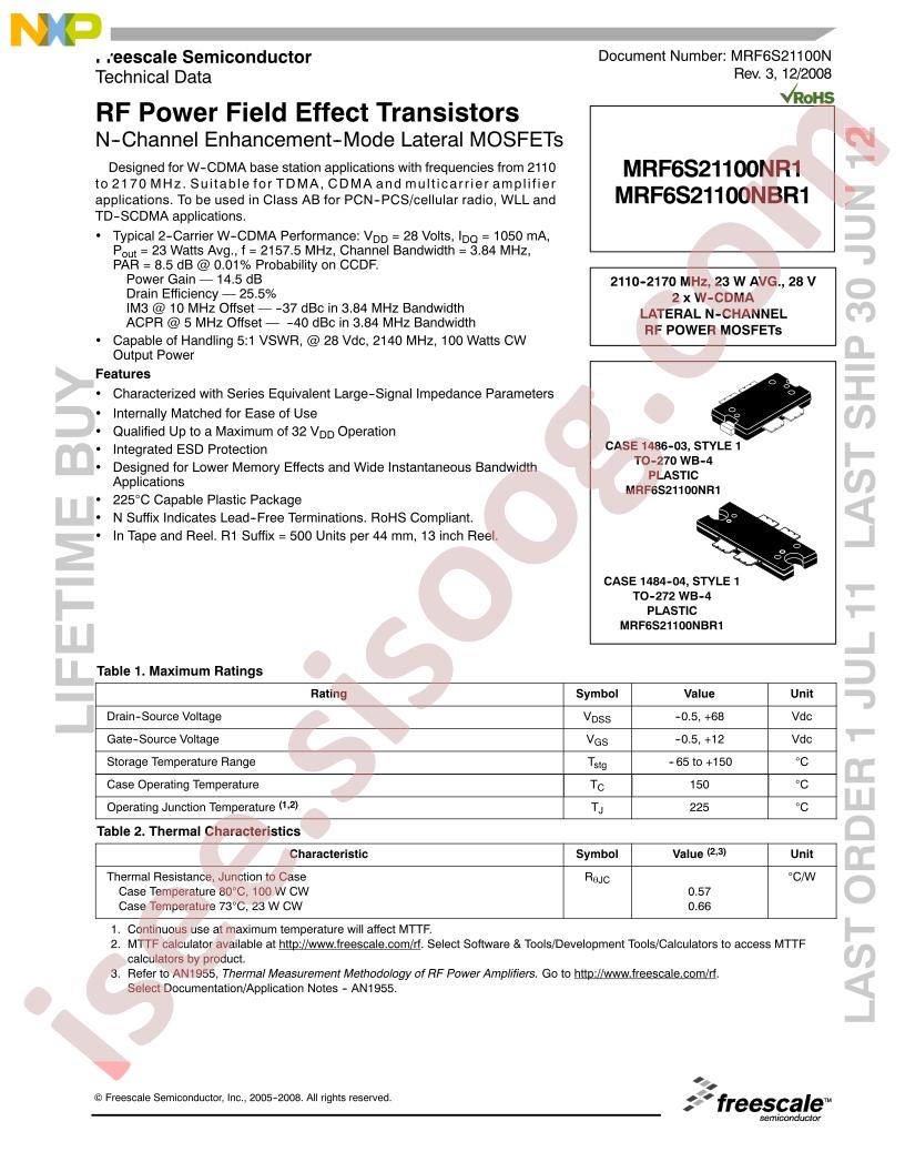MRF6S21100NR1,NBR1