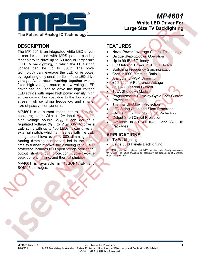 MP4601 Datasheet