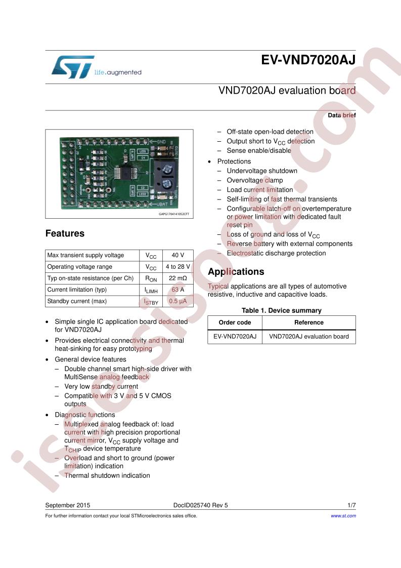 EV-VND7020AJ Data Brief