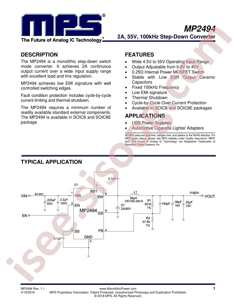 MP2494 Datasheet