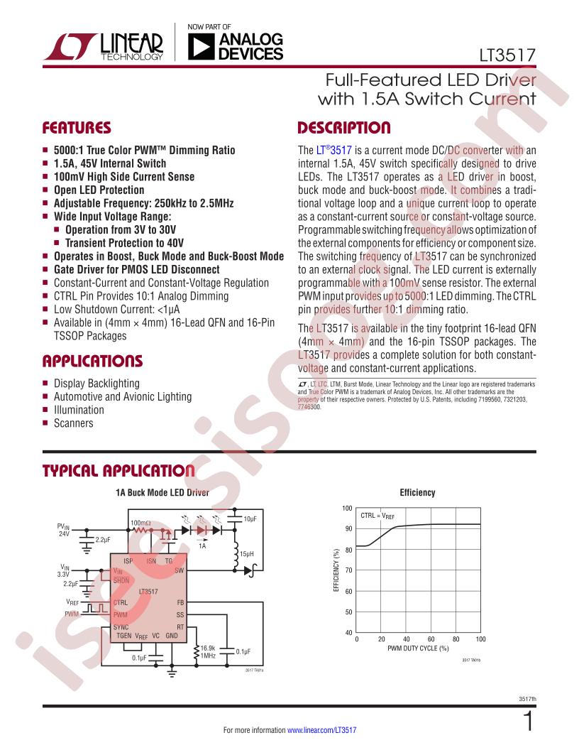 LT3517 Datasheet