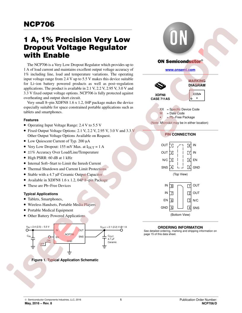 NCP706 Datasheet