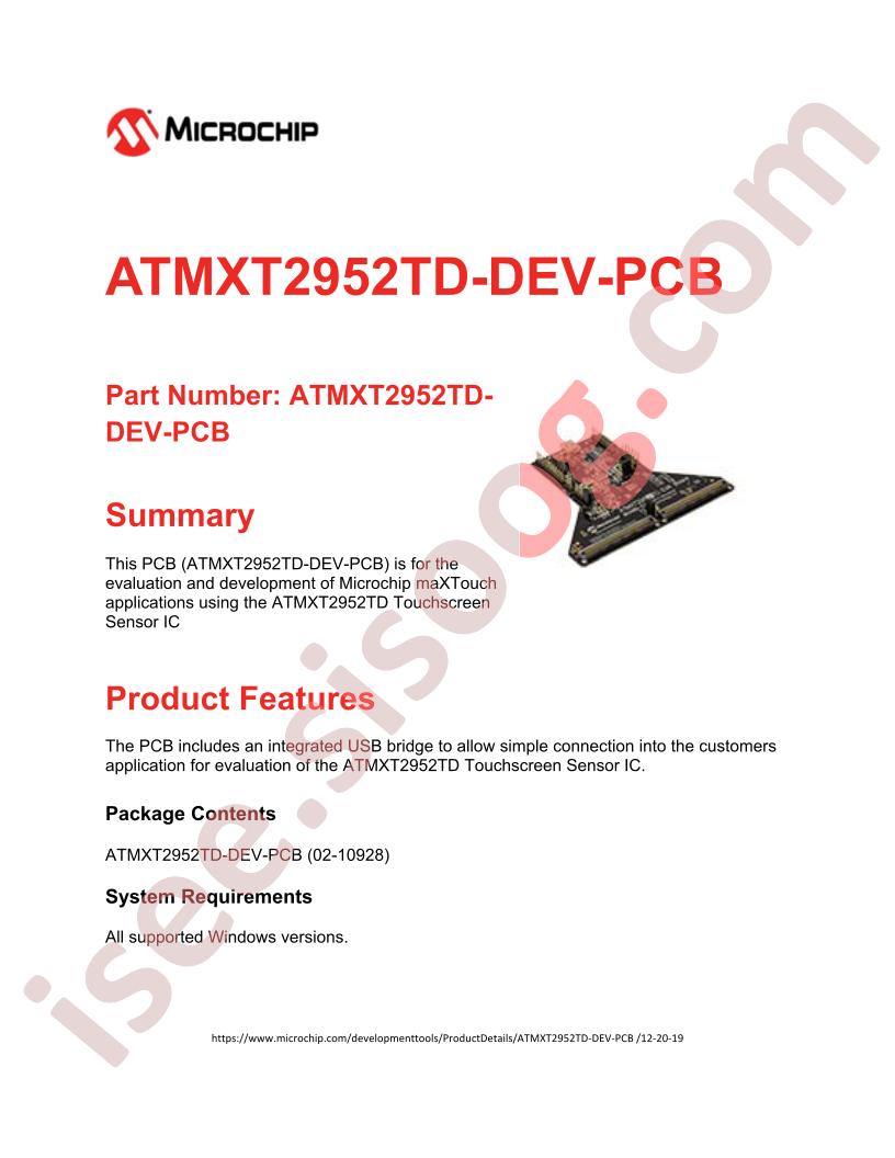 ATMXT2952TD-DEV-PCB