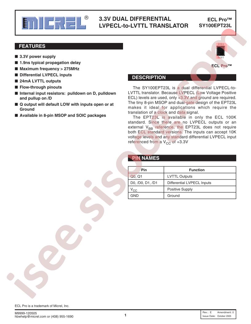SY100EPT23L